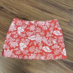 Y2K Express Floral Red Mini Skirt